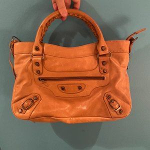 Balenciaga Small City Arena Leather Satchel